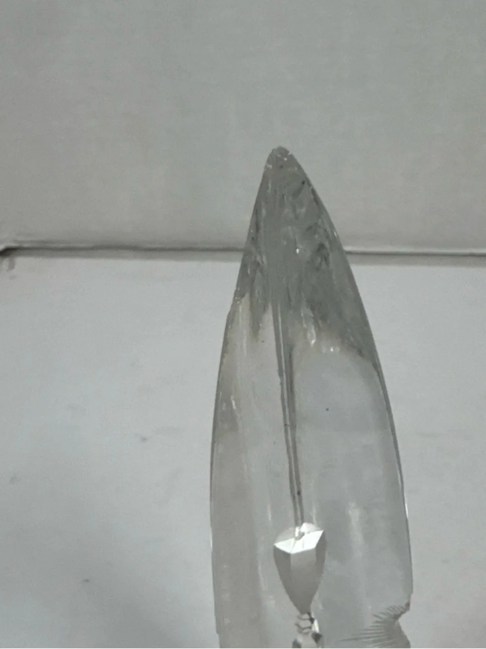 Vintage Reverse Cut Crystal Obelisk with Cross Chalice